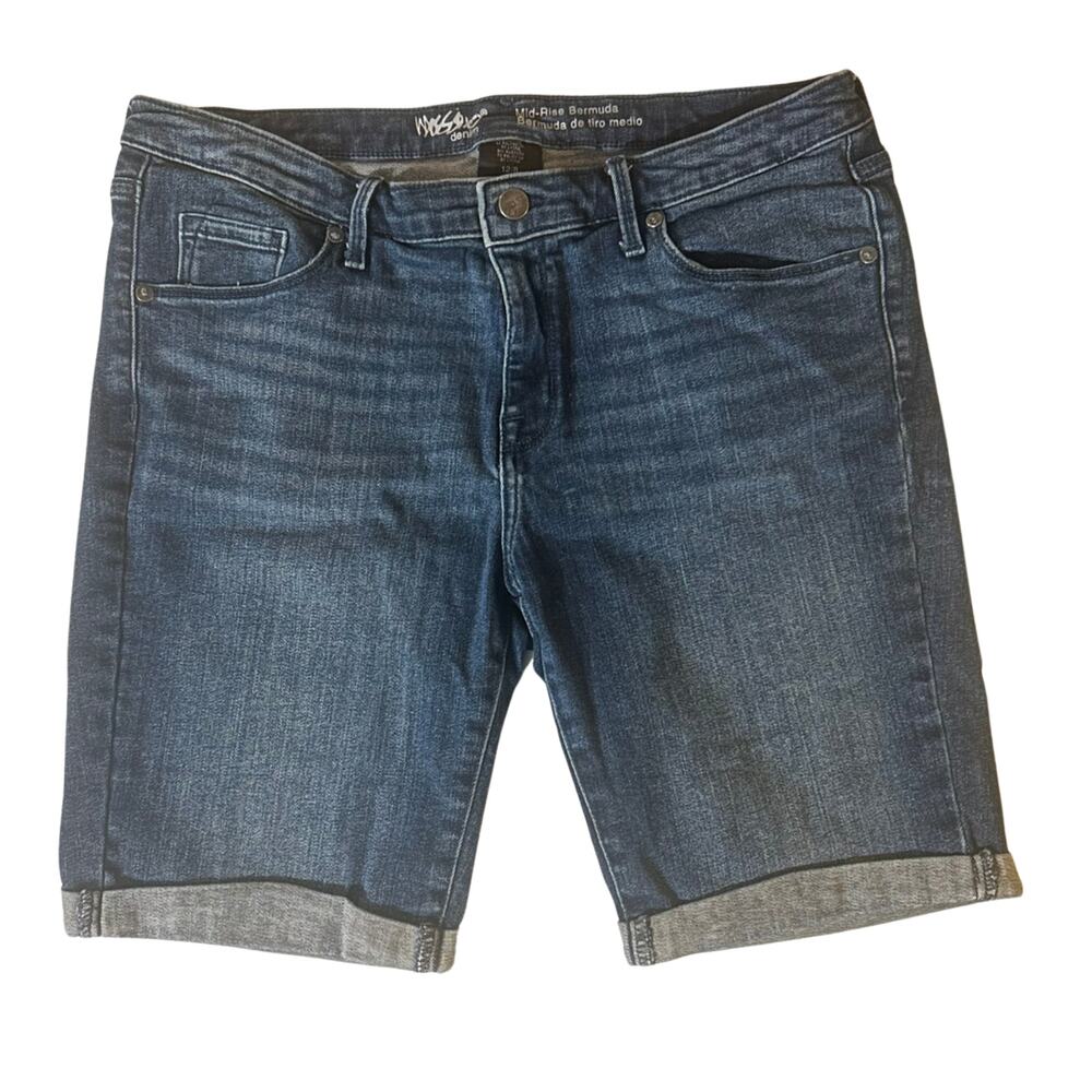 Massimo Dark Wash Bermuda Denim Shorts | Y2K Casual Coastal Mid Rise Size 12